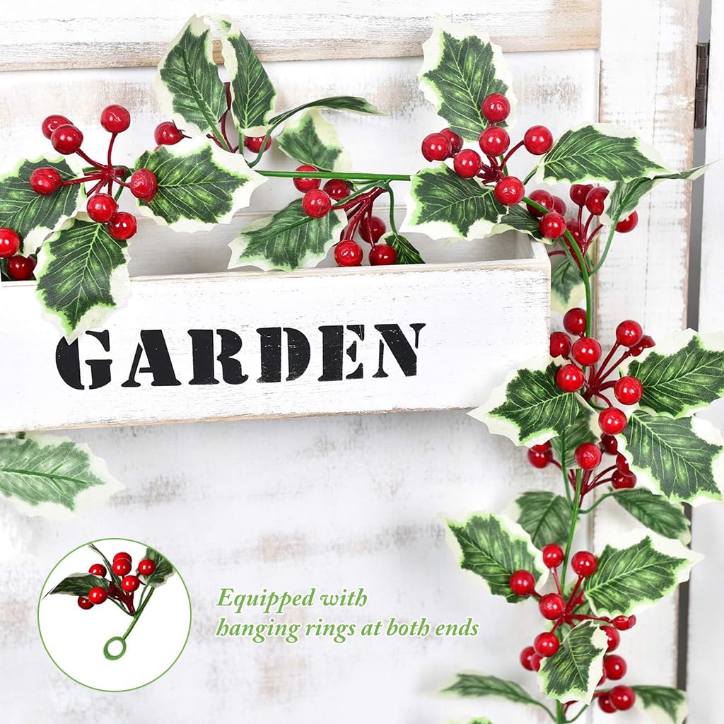 HASTHIP® Classic Christmas Tree Decoration, Christmas Decoration Holly Ornaments Strip, Holly Christmas Wreath for Christmas Decor, Christmas Tree Decoration Item for Home Xmas Wreath, Window, Door