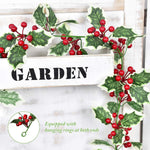 HASTHIP® Classic Christmas Tree Decoration, Christmas Decoration Holly Ornaments Strip, Holly Christmas Wreath for Christmas Decor, Christmas Tree Decoration Item for Home Xmas Wreath, Window, Door