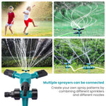 HASTHIP Garden Sprinkler for Lawn Watering with 360° Rotation and 9pcs Set | Adjustable Three-Outlet ABS Design