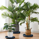 HASTHIP Plant Pot Stand for Indoor & Outdoor Use with 360° Wheels and Spiral Ridged Tray | 37 cm Grey PP Caddy