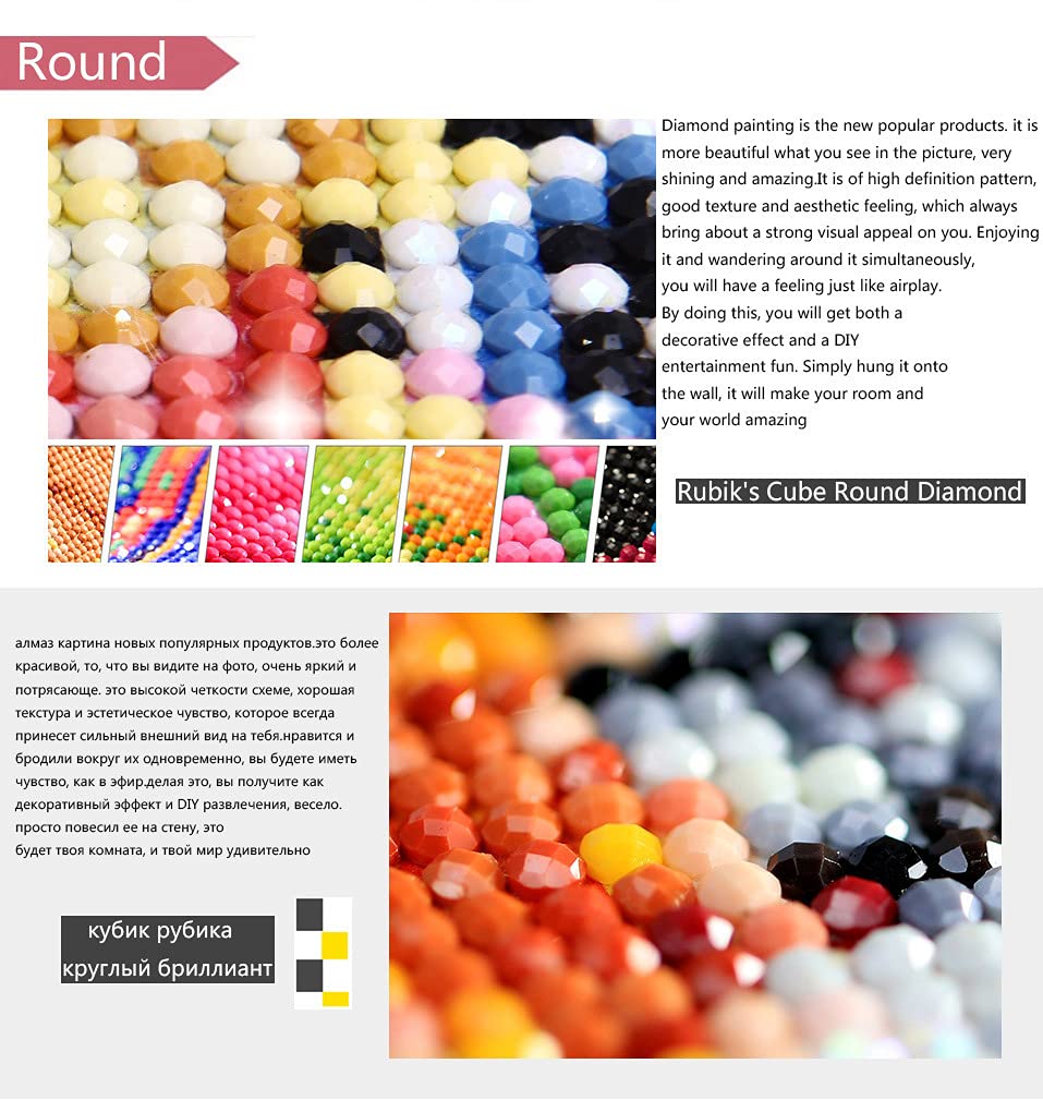 HASTHIP Diamond Painting Kit for DIY Wall Decor with 40×50cm Full Drill Canvas | Round Resin Rhinestones for Adults and Kids