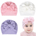 HASTHIP® PALAY 3pcs Gorro para bebé de 3-6 Meses, Lindo Turbante con Gran Lazo para niña y niño, Gorros elásticos para recién Nacidos 0-3 Meses, Sombrero Transpirable Ideal como Regalo