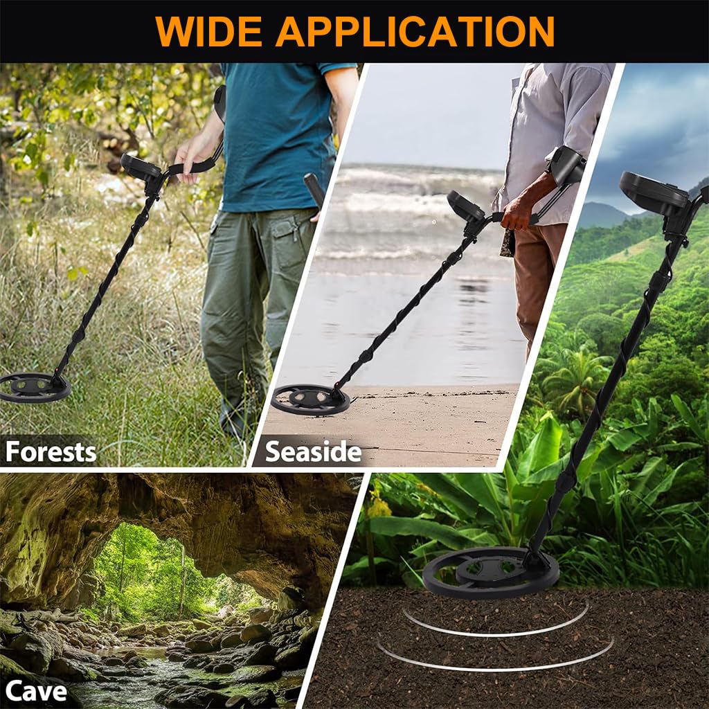 HASTHIP® Metal Detector Outdoor Metal Detector LCD Metal Detector Professional Highly Sensitive Metal Detector Retractable Industrial Metal Detector for Golden, Copper,Aluminio, Lead, Zinc and More