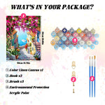 HASTHIP Paint By Numbers Art Kit for Relaxing DIY Home Decor with Tools and Pigments 16x20 | Mediterranean Dreamscape Acrylic Canvas Craft Gift