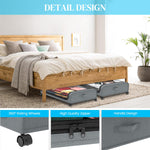 HASTHIP Under Bed Storage for Clothes and Shoes with Wheels and Clear Lid 80x44x13cm
