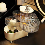 HASTHIP Jewellery Organiser 4 Tier Rotatable Acrylic Box for Accessories and Hair Ties | 2PCS