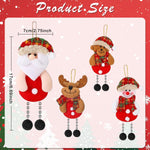HASTHIP Christmas Tree Decorations 8PCS Cotton Ornaments featuring Santa Snowman Reindeer and Bear for Xmas Home Decor | Hanging with String