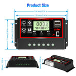 HASTHIP Solar Charge Controller for 12V 24V Panels with LCD Display & Dual USB 20A | Intelligent Battery Regulator