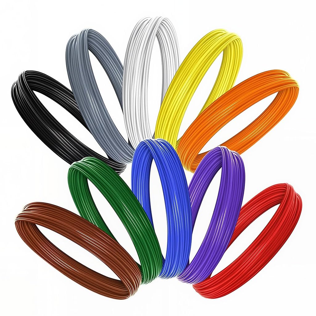 HASTHIP 3D Pen Filaments 10 Rolls 32.8ft Each for 3D Drawing with Low Temperature PCL | 10 Colors