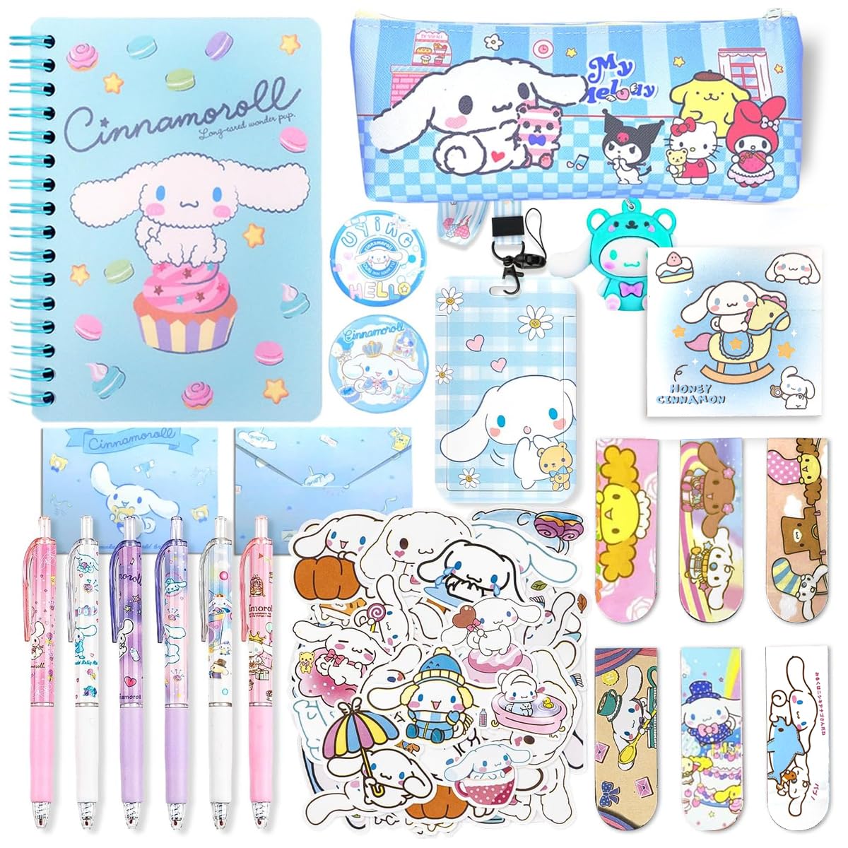 HASTHIP Cinnamoroll School Supplies Set with Notebook Pens Stickers and Pencil Pouch | Cute Gift for Girls