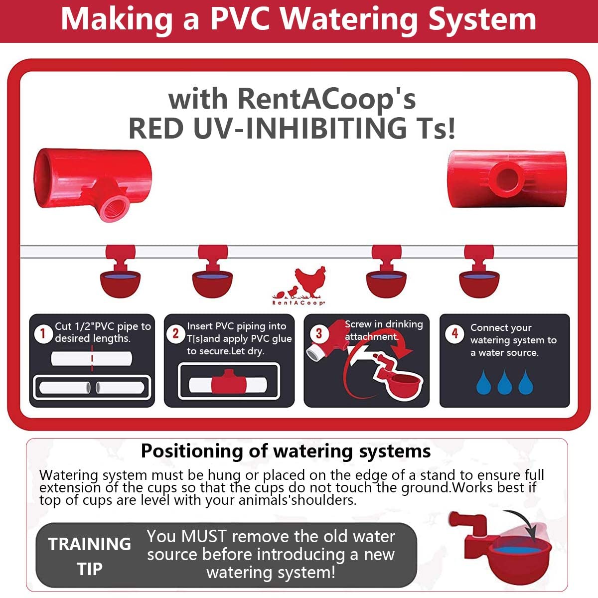 HASTHIP Chicken Feeder Cup Set for Poultry with Auto Refill System 6 Pcs | Plastic Water Cups