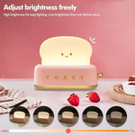 HASTHIP® Kawaii Desk Lamp Cute Toaster LED Light,Rechargeable Portable Night Light with Timer,Eye-Caring Dimmable Table Lamp Bedroom Decor Gift for Kids Girls Teens Reading Study