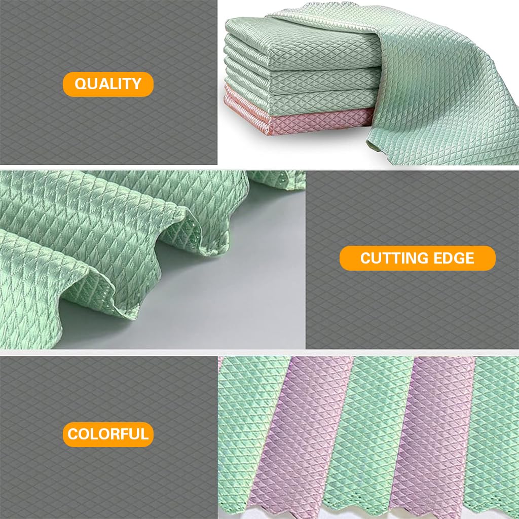 HASTHIP Microfiber Cleaning Cloth for Kitchen and Car Glass 10 pcs 30x30cm | Reusable Towel