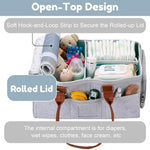 HASTHIP® Organizador de Pañales de Bebé Fieltro con Asas,Cesta Portátil Multi Compartimentos para Artículos Bebé,Bolsa Organizadora para Mamá,Regalo Baby Shower y Esenciales