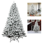 HASTHIP® 59 Inches Christmas Tree for Home Decor DIY Assembly 350Pcs Flocked Pin Oak Branches Flocked Artificial Christmas Tree Decorative Powdery Snow Fake Christmas Tree for Christmas Home Decor