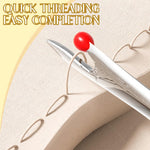 HASTHIP 2 in 1 Needle Threader for Hand Sewing and Embroidery featuring Dual Head Design | Retractable ABS Tool in Beige