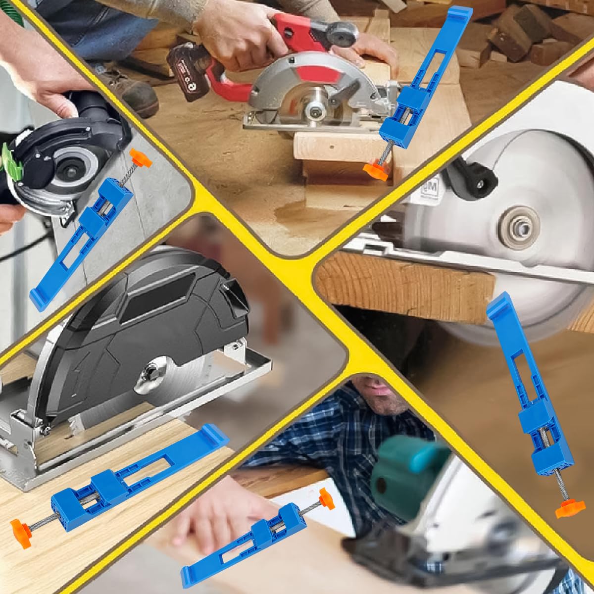 HASTHIP Adjustable Cutting Machine Base Guide Rail for 4 in Circular Saw featuring Knob Adjusting Mechanism with Heavy Duty Plastic and Metal Build | Precision Wood and Marble Cutting 5.7–8.2 in