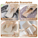 HASTHIP® 6 Pack Kitchen Sponges, Plant-Based Biodegradable Cellulose & Coconut Coir Scrub Sponges, Dual-Sided Non-abrasive Dish Sponges for Dishes, Countertops, Sink & Bathroom Cleaning