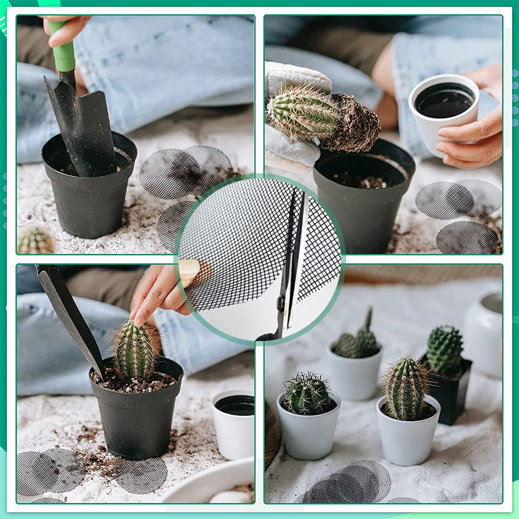 HASTHIP Flower Pot Hole Mesh Pad for Bonsai and Succulent Planters 50 pcs 10 cm | Reusable Polyamide Screen Reduces Soil Loss and Improves Drainage