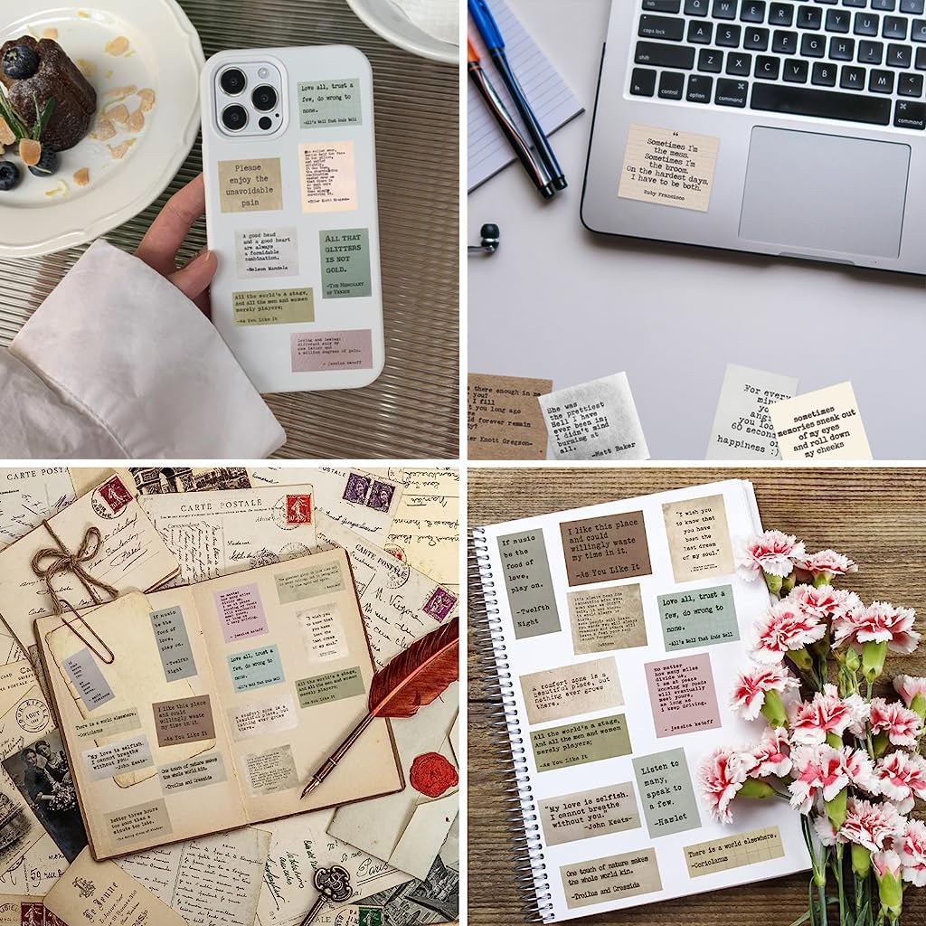 HASTHIP Motivational Quote Stickers for Journaling and Scrapbooking with 180 PVC Waterproof Vintage Designs | Ideal for Planners and Laptops