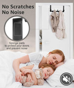 HASTHIP® Over The Door Hooks, Door Hanger Hook, Towel Rack for Bathroom, Door Towel Hanger for Hanging Clothes Hat (Black, 1 Pack)