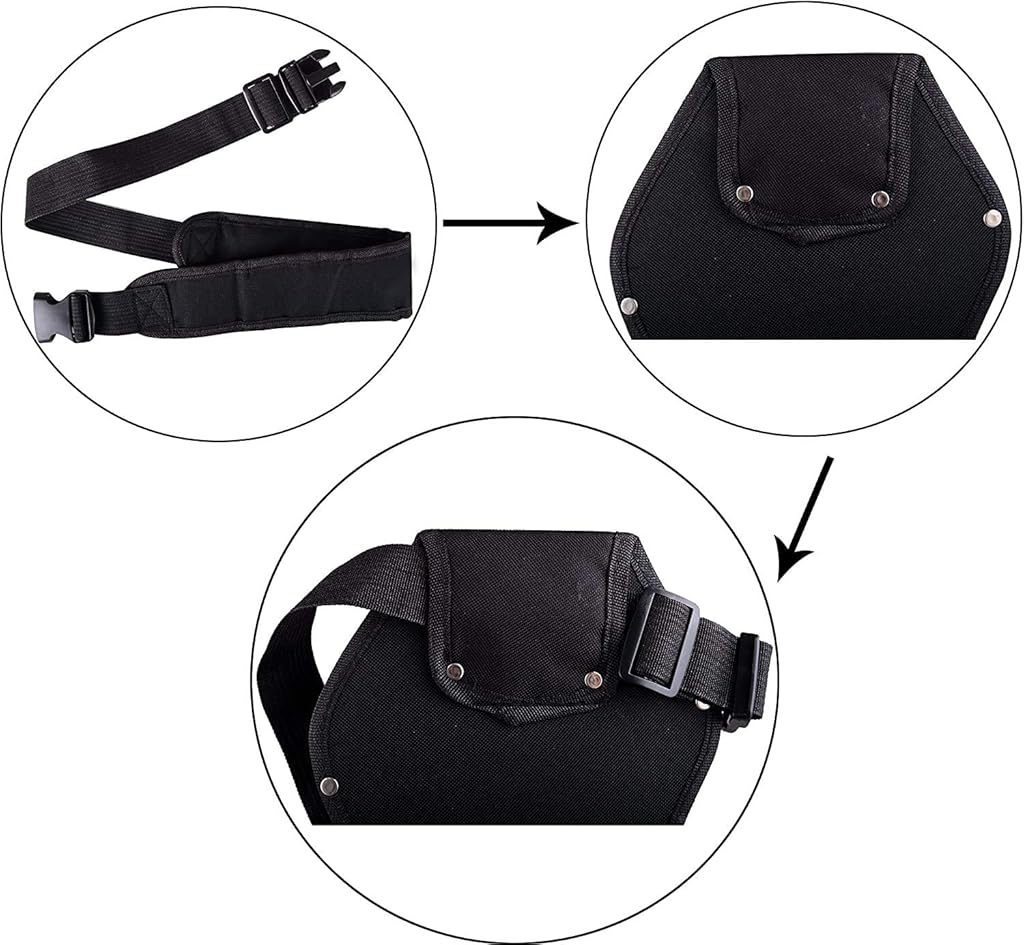 HASTHIP® Bolsa de Herramientas para Electricista de Tela Oxford,Cinturón Ajustable con Múltiples Bolsillos,Organizador Herramientas Mano Martillo Destornillador y Taladro