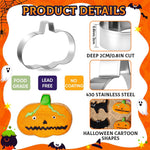 HASTHIP Halloween Cookie Cutters Set for Baking with 7pcs Stainless Steel Molds | Fun Shapes