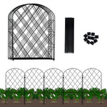 HASTHIP® Metal Garden Fence Outdoor - Versatile Decorative Fence for Garden - Garden Plant Partition Fence - Outdoor Garden & Patio Decoration Items - Garden Fence for Flower, Lawn, Pathway (5 Pcs )