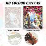 HASTHIP Paint By Numbers Art Kit for Relaxing DIY Home Decor with Tools and Pigments 16x20 | Mediterranean Dreamscape Acrylic Canvas Craft Gift