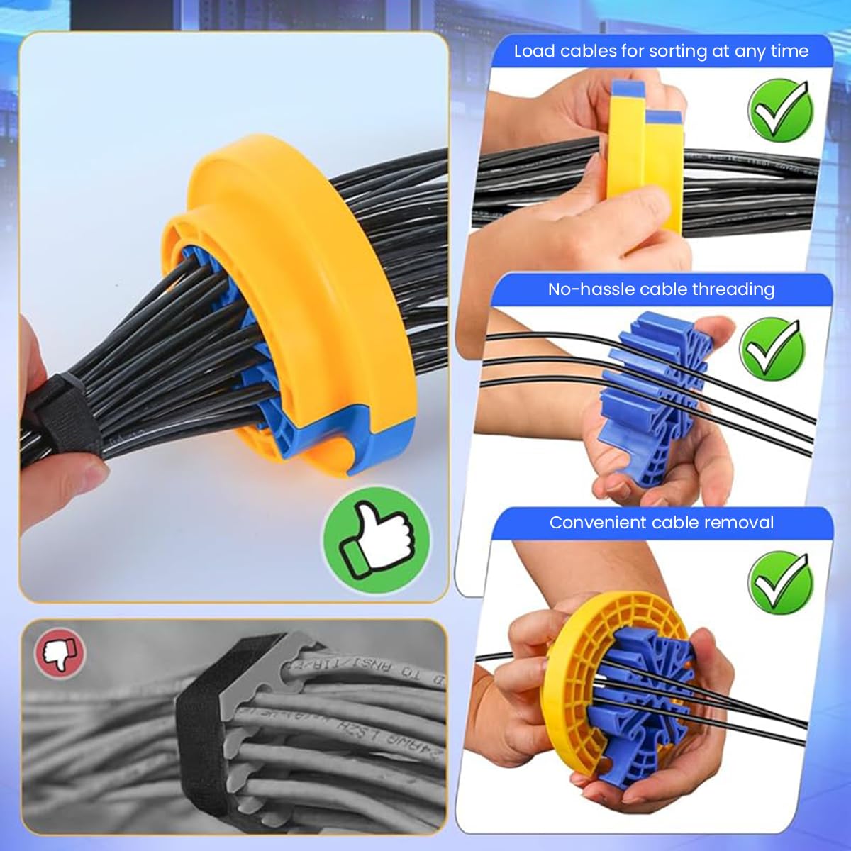 HASTHIP® Cable Comb Tool for Organized Cable Management of Ethernet, Audio, Data & Networking Wires up to 1/4 Inch, Universal Cabling Cable Management Tool Organizer for Home, Office & Data Centers
