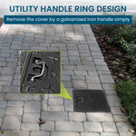 HASTHIP Manhole Cover for Underground Water Tanks featuring Metal Handle 12 x 12 in Black