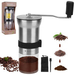 HASTHIP® Manual Coffee Bean Grinder Stainless Steel Burr Hand Coffee Grinder Hand Crank Coffee Mill Adjustable Grind Settings Portable Coffee Grinder 25g Coffee