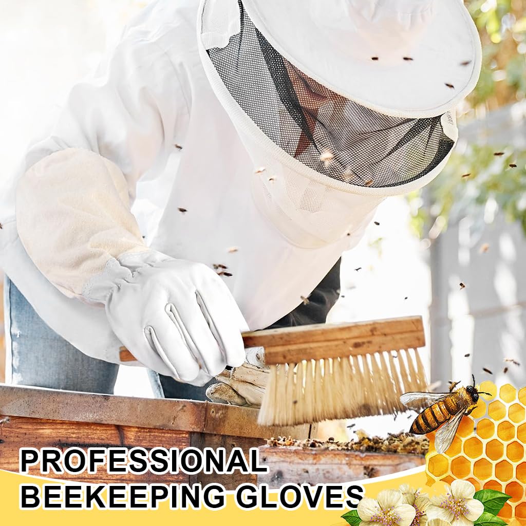 HASTHIP Beekeeping Gloves for Gardening and Landscaping featuring Elastic Cuff and Elbow-Length Protection | Anti-Slip Thickened Fabric for Men and Women