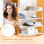 HASTHIP Clear Acrylic Shelf Dividers for Closet Organization 30x24.5cm with Insert-On Design