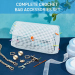 HASTHIP DIY Knitting Crochet Bags Kit for Handmade Crafting with 3 Plastic Canvas Sheets 20 x 13 x 6cm White | Includes Needles Strap Chains and Deer Button