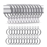 HASTHIP Curtain Rings 24 pcs for Heavy Curtains with 37 mm Inner Diameter Eyelets | Rustproof Silver Iron Fits 30–35 mm Rods