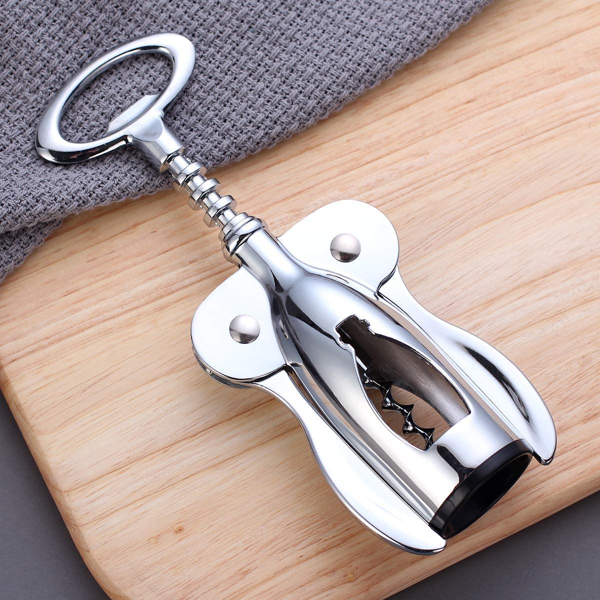 HASTHIP Wine Opener Set for Kitchen and Bars with Ergonomic Corkscrew and Stainless Steel Accessories | 4 PCS Gift Kit for Wine Lovers