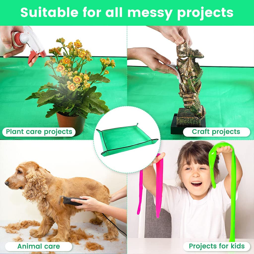 HASTHIP Gardening Mat for Indoor Plant Care featuring 4 Metal Snap Buttons and Waterproof PE 75×100cm