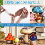 HASTHIP Resin Molds Silicone Set for DIY Mushroom Jars with Lids 5 Pcs | Jewelry and Home Decoration Crafts