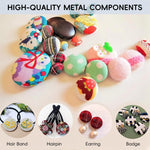 HASTHIP DIY Metal Fabric Covered Button Kit with Silicone Mold Tool 50 Sets for Sewing Crafts