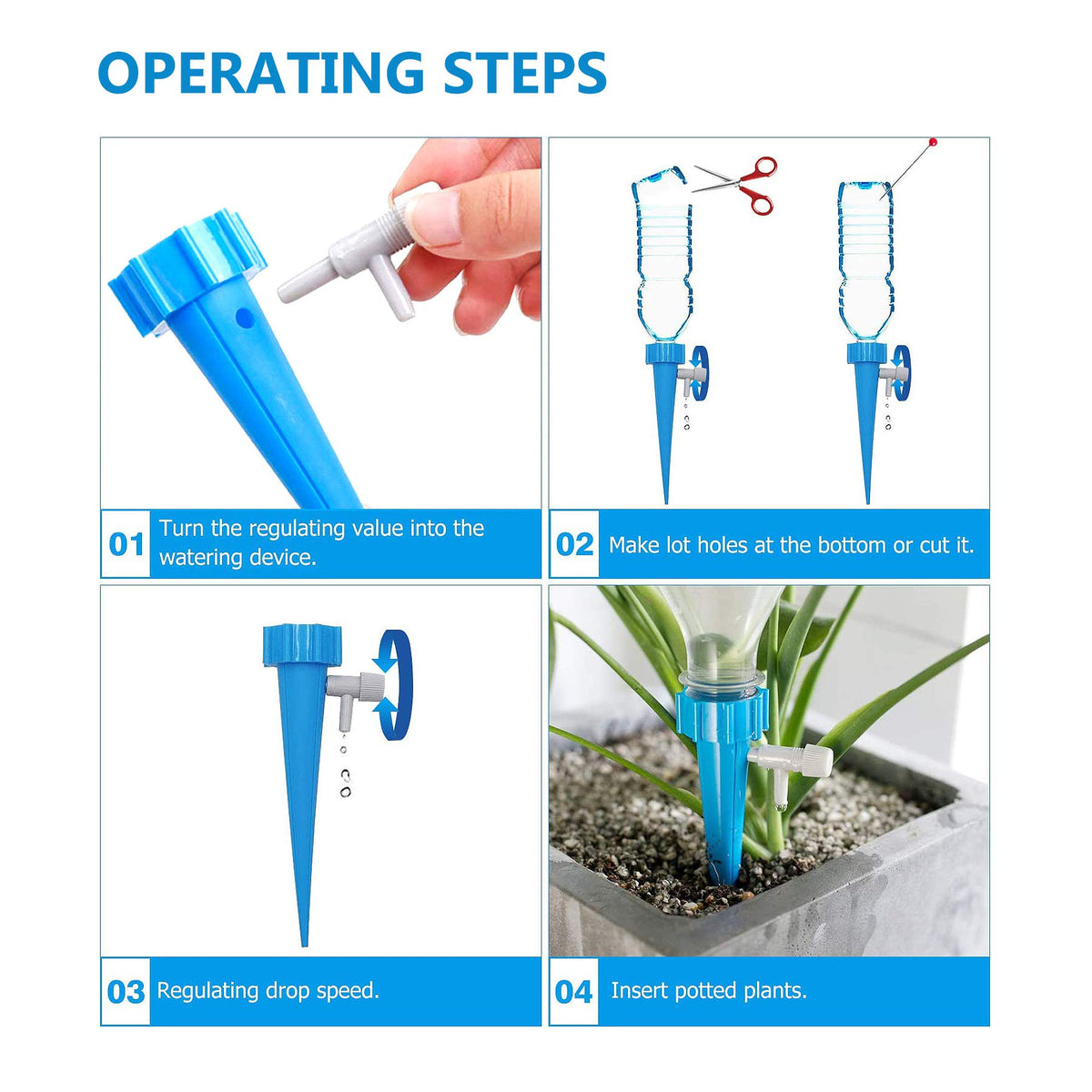 HASTHIP Drip Irrigation Kit for Home Garden Plants 36 pcs with Adjustable Valve Switch | ABS Plastic Self Watering System