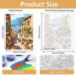 HASTHIP Paint By Numbers Kit for Adults with 16x20 Pre Framed Canvas & Acrylic Paints | European Town Scenery Art for Home Decor and Gift