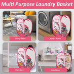 HASTHIP Pop Up Laundry Hamper for Clothes with Mesh Design and Side Pocket | Foldable Storage