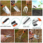 HASTHIP Gardening Tools Set for Home and Patio with 10 Pcs Stainless Steel Tools featuring Ergonomic Handles and Storage Bag