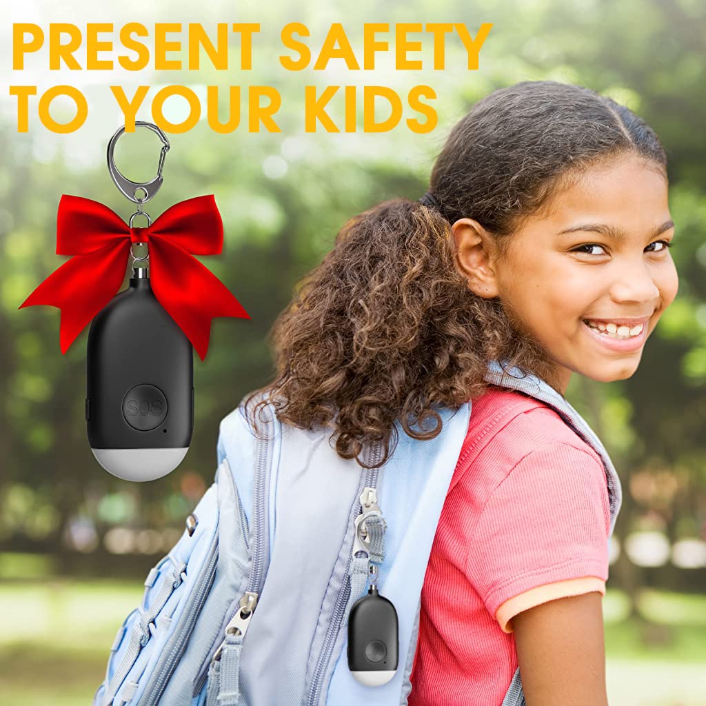 HASTIP Self Defence Gadgets Rechargeable Alarm Keychain, 130 dB Loud Emergency Personal Siren Ring with LED Light, SOS Safety Alert Device Key Chain for Women, Kids, Elderly, and Joggers