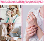 HASTHIP Crochet Rings for Tension featuring Cute Cat Ear Design 9PCS Metal Adjustable Set