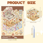 HASTHIP 3D House Stickers for Kids with 40PCS Set and Tweezer | DIY Mini Scene Craft Toy