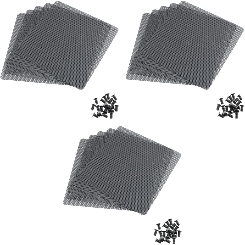 HASTHIP PC Fan Dust Filter 15PCS 14cm Black Mesh for Computer Case | with 20 Screws