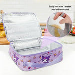 HASTHIP Cotton Insulated Bento Box Lunch Bag 11.4x8.3x3.9 in with Dual Handles | Purple for Kids and Adults