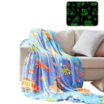 HASTHIP Glow in The Dark Blanket for Kids 200x150 cm with Soft Flannel Fleece | Cozy Cartoon Throw for Boys and Girls